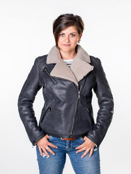 Akina Damen Lammfell Jacke