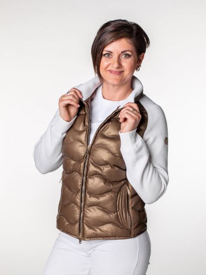 Sendai Ladies Knitted Down Leather Jacket
