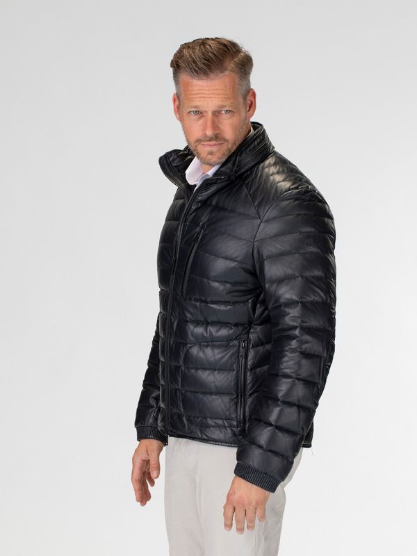 Speedster Mens Down Leather Jacket