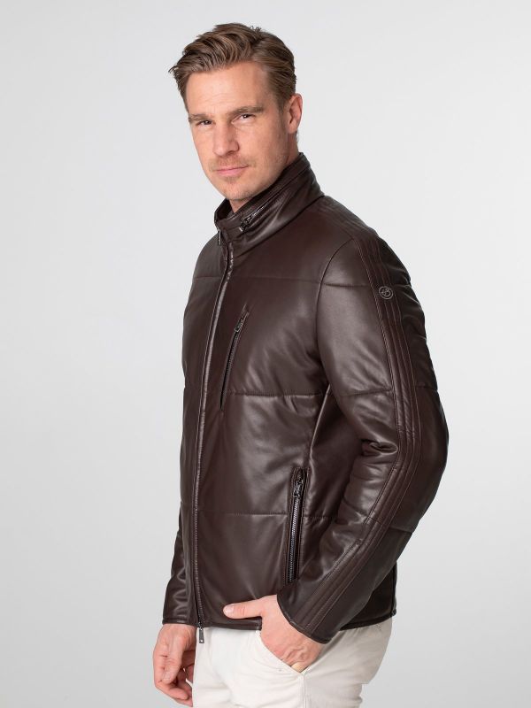 Avus Mens Quilted Leather Jacket