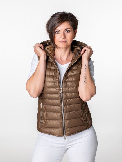 Meribel Ladies Leather Down Gilet