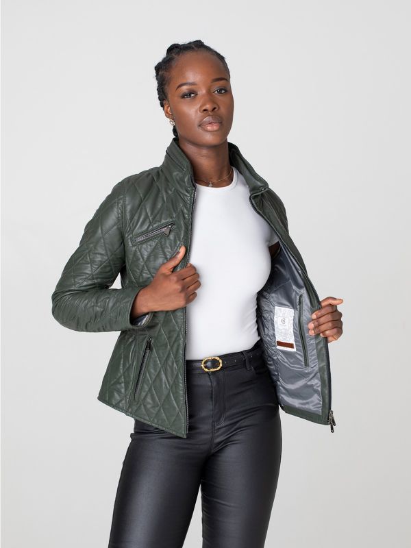 Virginia Ladies Quilted Leather Jacket