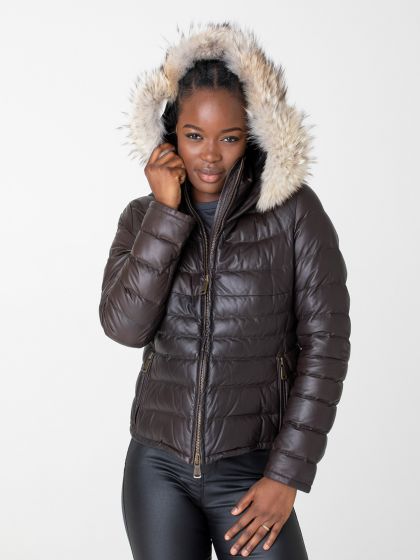 Saas Fee Ladies Quilted  Leather Jacket