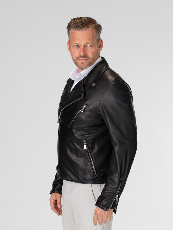 Fuji Herren Leder Biker Jacke