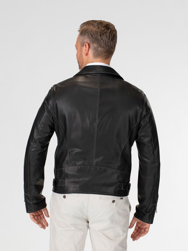 Fuji Herren Leder Biker Jacke