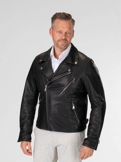 Fuji Herren Leder Biker Jacke