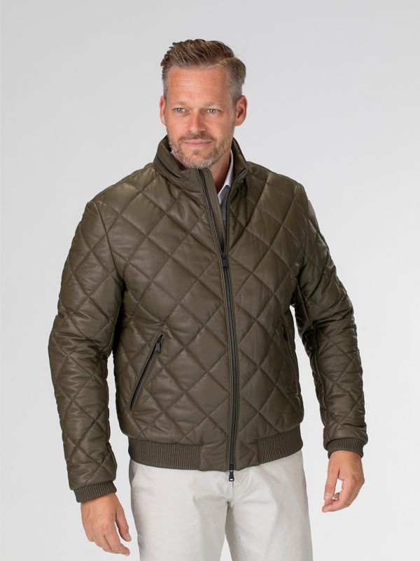 Estoril Herren Leder Steppjacke