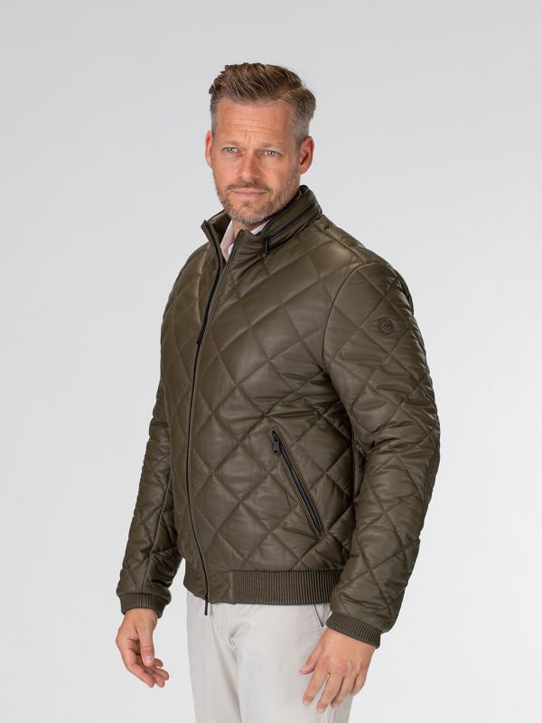 Estoril Herren Leder Steppjacke